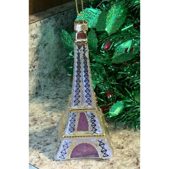 Robert Stanley Blown Glass Pink Eiffel Tower Ornament Christmas Ornament O1 - Picture 1 of 5